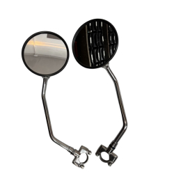 Lusterka Chrom z Uchwytami INOX TYP 2 • Wysoka Jakość  M-72, Ural, BMW, K-750 i Innych kierownica  Ø25 mm